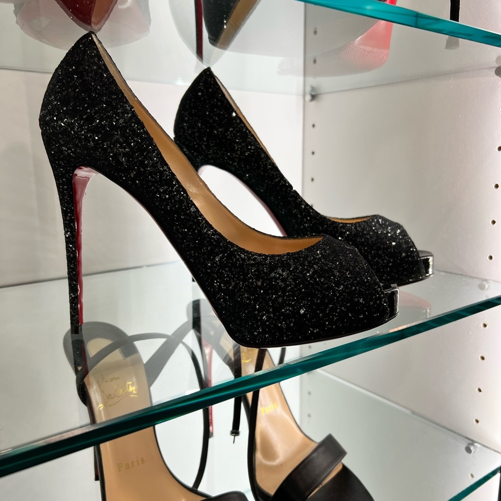 Christian Louboutin Very Prive Glitter Black